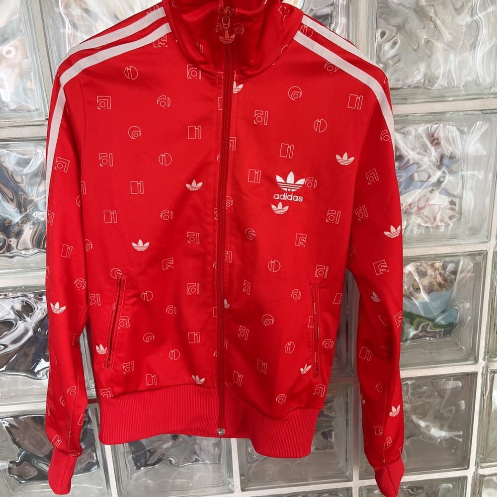 Adidas Red Icon Logo Track Jacket